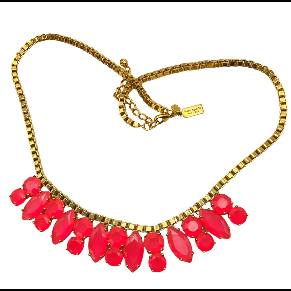Kate Spade New York Neon Pink Marquee Short Necklace adjustable